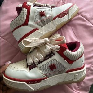 AMIRI Women's Red and Cream Sneakers